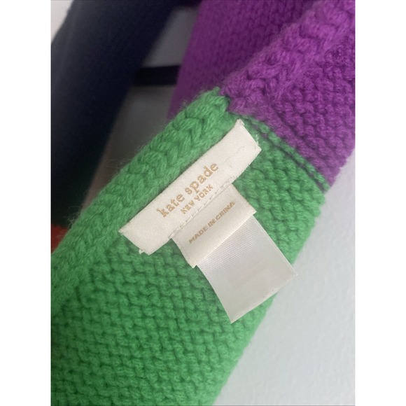 Kate Spade Color Block Knitted Infinity Scarf 100% Wool - Picture 3 of 5